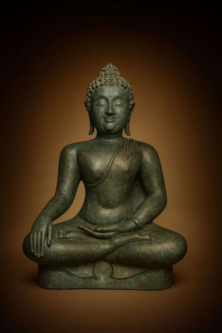 Meditating Buddha Bronze Statue