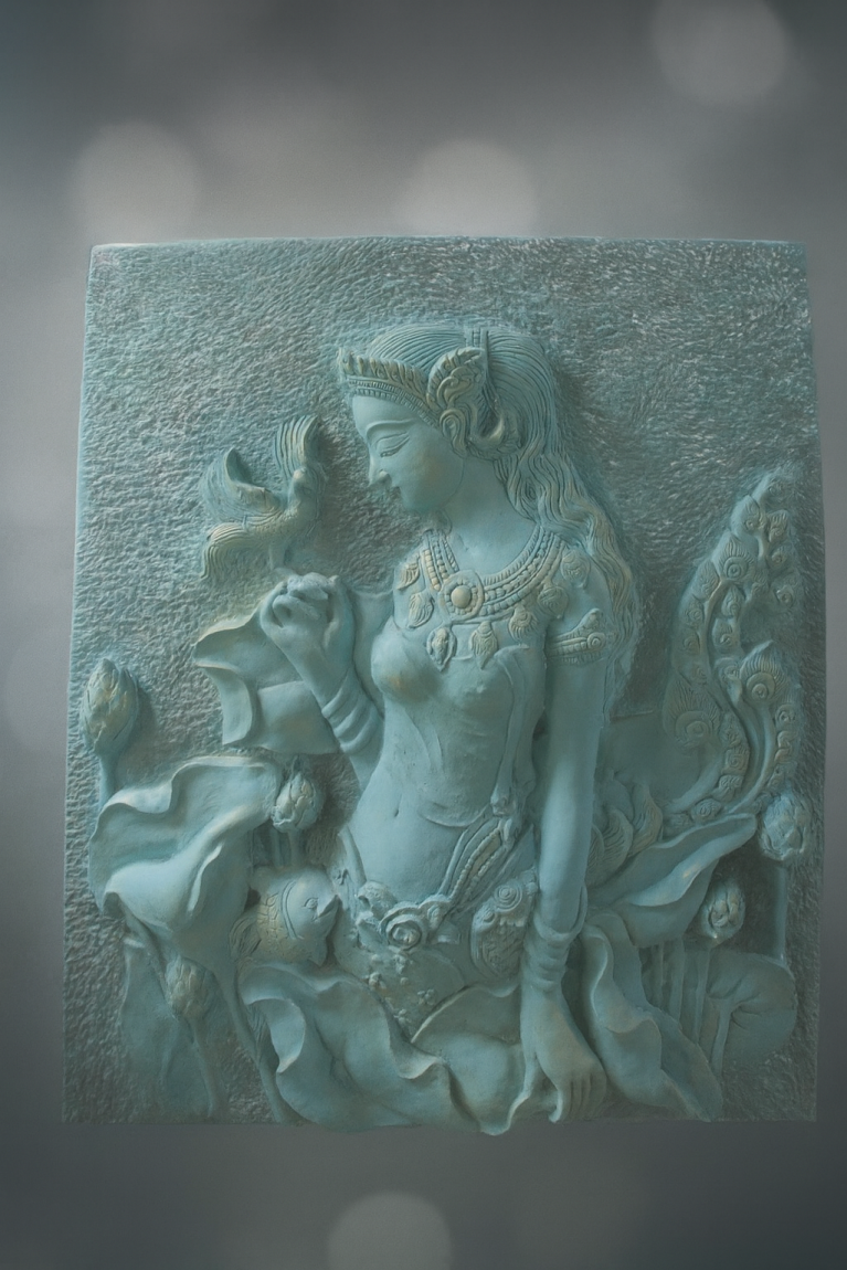 Apsara with Bird – Wall Bas-Relief