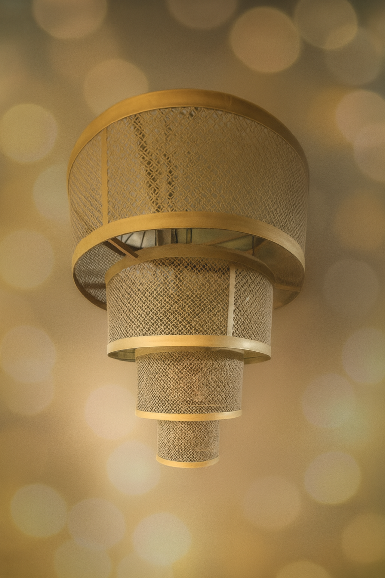 Golden Brass Pendant Light – Handcrafted Elegance and Soothing Glow
