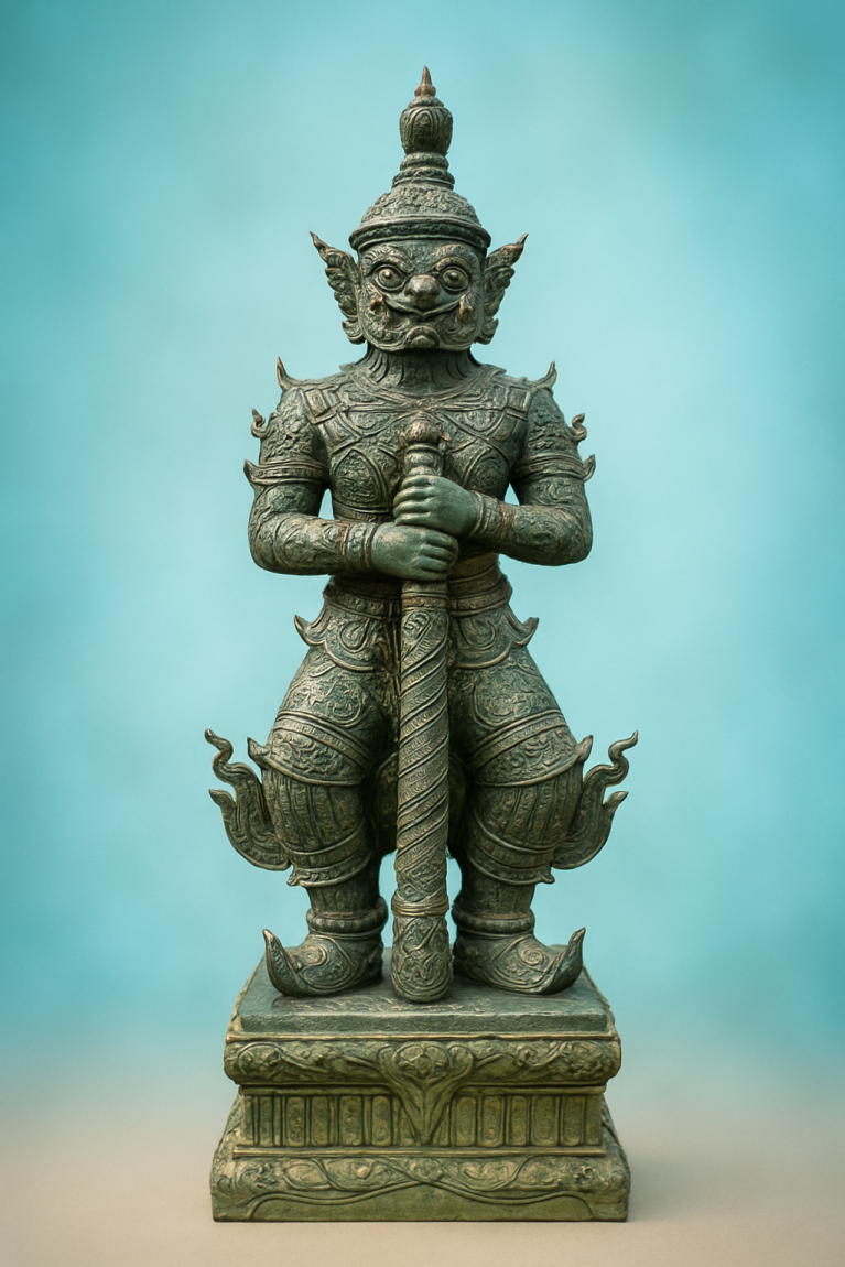 Thai Guardian Statue (Yaksha) – Hand-Carved Stone Sculpture