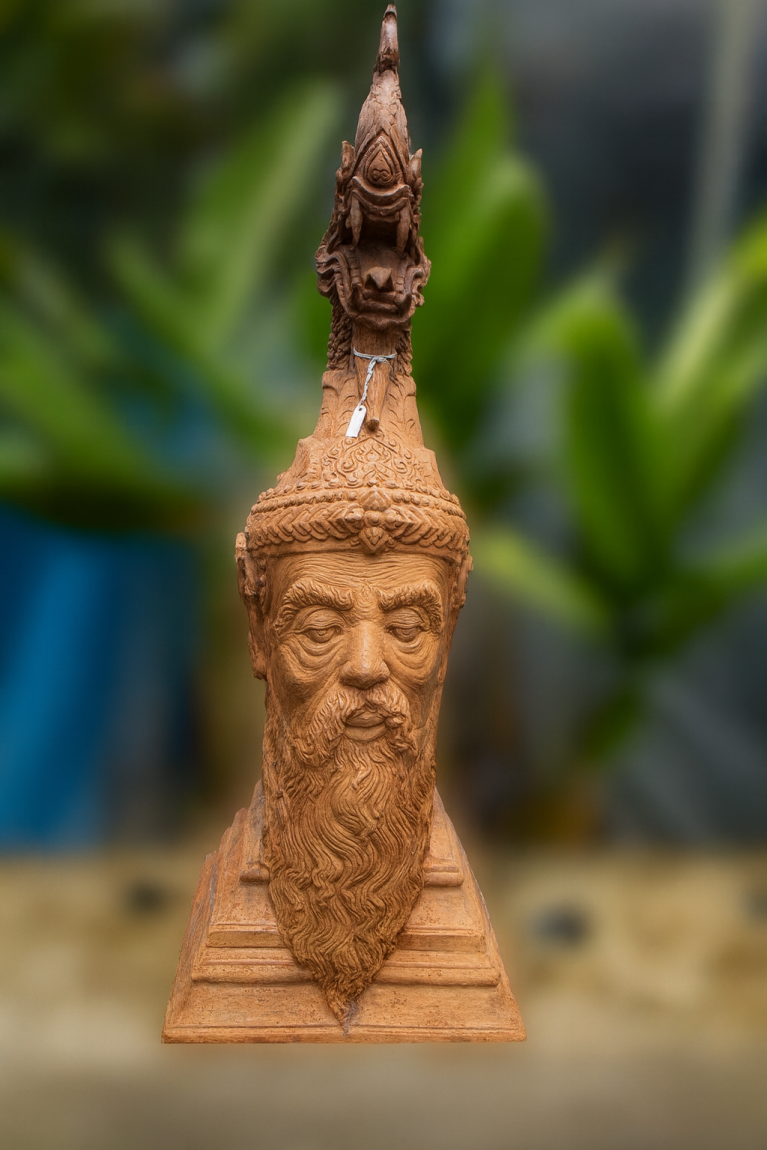 Sage of the Naga Crown – Terracotta Guardian Bust