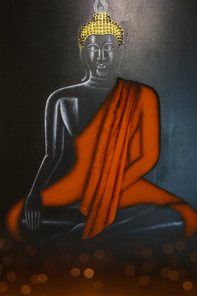 The Silent Path – Buddha in Saffron Robe