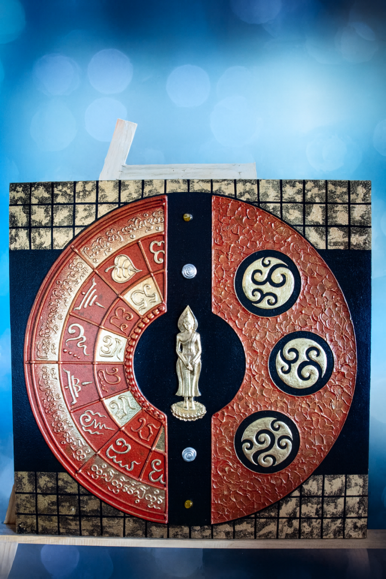 Buddhist Wheel of Life with Central Buddha