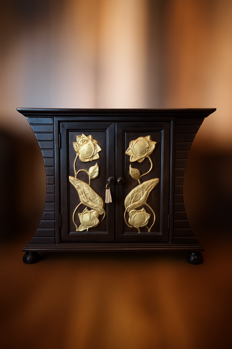 Elegant handcrafted wooden cabinet