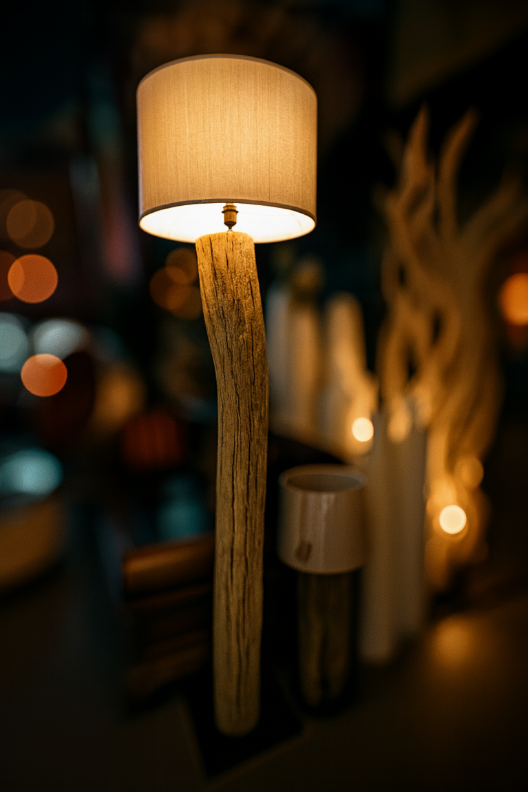 Driftwood floor lamp